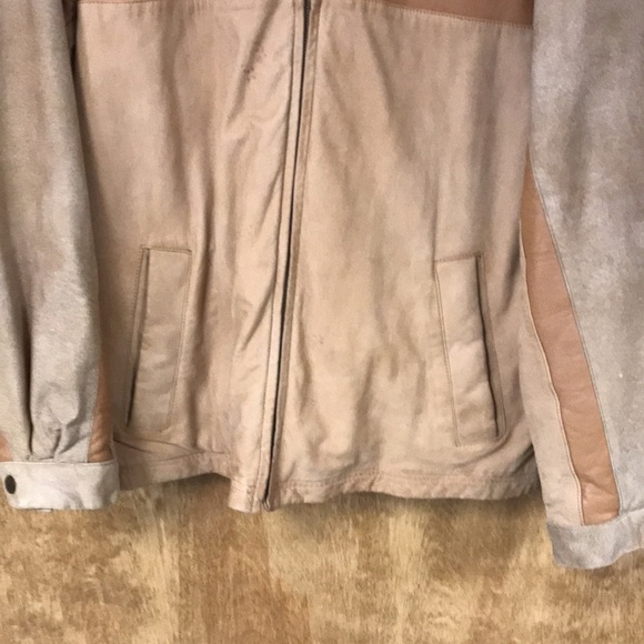 Perry Ellis America Tan Suede/Leather Jacket - Picture 4 of 16